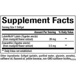 Лютеїн Natural Factors Lutein 20 мг 60 softgels - мініатюра 2