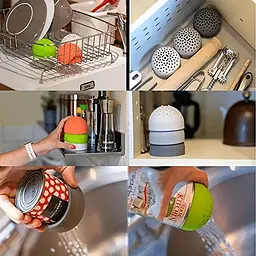 Друшляк силіконовий портативний фільтр для консервних банок, Kitchen Master Білий 87270 - мініатюра 6