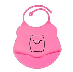 Силіконовий слинявчик з кишенею Kiddy Рожевий Свинка 02675