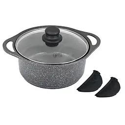 Каструля з кришкою Gipfel Zenit GP-0509 22 см 3.4 л сіра