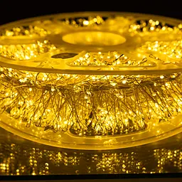 Новорічна гірлянда кімнатна Garlando D3000L100MWY Роса 100 м 3000 LED Хвойна лапа білий провід Жовте сяйво  - мініатюра 3