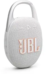 Колонка портативна 1.0 JBL Clip 5 White, 7B, Bluetooth, живлення від акумулятора, IP67 водонепроникна