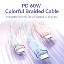 Кабель USB 2.0 Type-C M-M, 1.0м 60W aluminum alloy, білий Vention - мініатюра 2