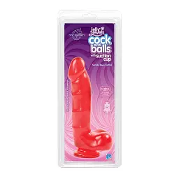 Фалоімітатор Jelly Jewels Cock And Balls With Suction Cup 16 см червоний - мініатюра 3