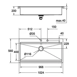 Кухонна мийка Grohe EX Sink K800 31586SD0, Нержавіюча сталь - мініатюра 2