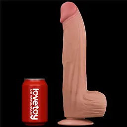 Фалоімітатор LoveToy Sliding-Skin Dual Layer Dong King Sized 31 см тілесний - мініатюра 17