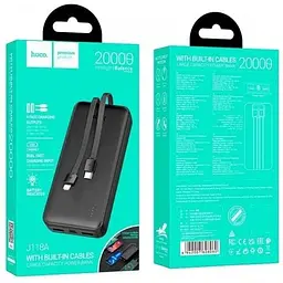 Зовнішній акумулятор Hoco J118A Speed energy з вбудованим кабелем 20000mAh - мініатюра 4