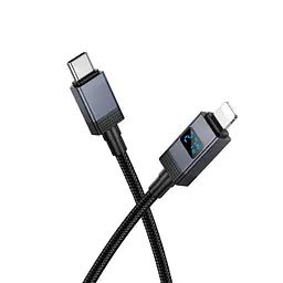 Кабель Hoco X118 Type-C to Lightning PD 27W з дисплеєм чорний