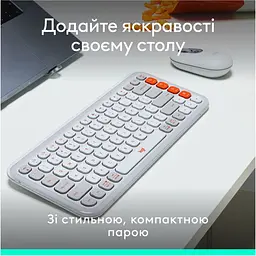 Комплект (клавіатура + миша) Logitech POP Icon Combo Bluetooth UA Off-White (920-013141) [121101] - мініатюра 5