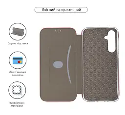 Чехол-книжка для Samsung Galaxy A35 5G (A356), G-Case, бордовый, кожаный чехол-книга из экокожи (PU) и TPU, с магнитом, с подставкой и вместительным кардхолдером, противоударный, защита всего корпуса, ArmorStandart (ARM74469) - мініатюра 3