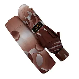 Жіноча складана парасолька механічна S&L 97 см коричнева - мініатюра 6