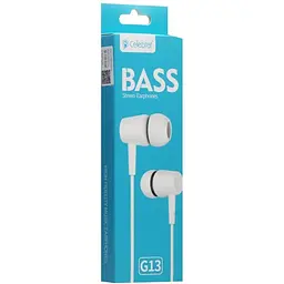 Дротові навушники Celebrat вакумні з мікрофоном 3.5 mm G13 Bass sterreo 1.2 m White - мініатюра 2