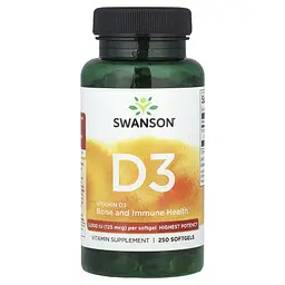 Вітамін D3 найефективніший Vitamin D3 Highest Potency 5,000 IU (125 мкг) - 250 софтгель