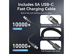 Мережевий зарядний пристрій Vention 45 W Dual USB-C GaN Black (TZ-FCDH0-EU) - мініатюра 3