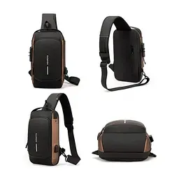 Нагрудна сумка Backpac XL-1514100 чорно-сіра маленька - мініатюра 5