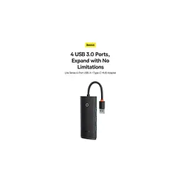 Концентратор Baseus USB-C to 4xUSB 3.0 1.0m black (WKQX030401) - мініатюра 10