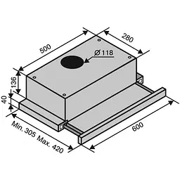 Витяжка Ventolux Garda 60 Inox (750) SMD LED - мініатюра 6