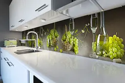 Кухонний фартух Happy Pocket Білий Виноград для кухні наклейка ПВХ вино келихи лоза Зелений 60х250 см Z180483 - мініатюра 5
