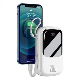 Портативна батарея Powerbank Baseus Qpow Digital Display Quick 20000 mAh 20 With Type-C Cable PPQD-H02 White - мініатюра 6