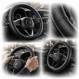 Чохол керма Elegant M 37-39 см Об'ємна 10 см 1 шов Перфорація Шкіра Чорний (EL 115 371) - мініатюра 3