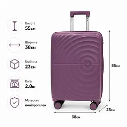 Валіза Madisson 42203 мала 39л фіолетова (42203-S-Purple) - мініатюра 2