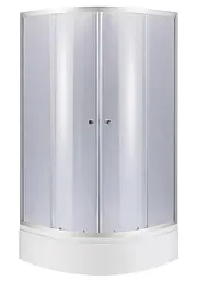 Набір Lidz Душова кабіна Latwa SC90x90.SAT.MID.GR напівкругла, скло тоноване 4 мм + Душовий піддон Kapielka ST90x90x26, з панеллю