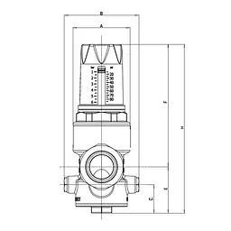Редуктор тиску Roho R1202-075 - 3/4"НН, PN25 (1-6 бар) мембранний RO0146 - мініатюра 4