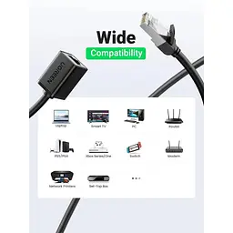 Патч-корд 2м, F/UTP cat 6 RJ-45 extension black Ugreen (U_11281) - мініатюра 3