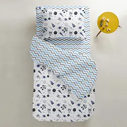 Набір простирадл полуторне Cosas ZIGZAG & STARS 155х240 см (SetSheet_ZigBlueGrey_StarGrey_155х240) - мініатюра 4