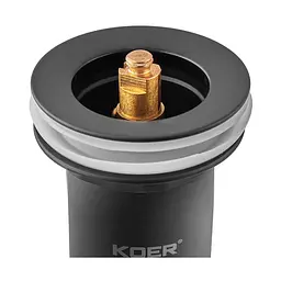 Донний клапан для раковини Koer PW-07-05 з переливом автоматичний Click-Clack 1 1/4″ Чорний KR5785 - мініатюра 10