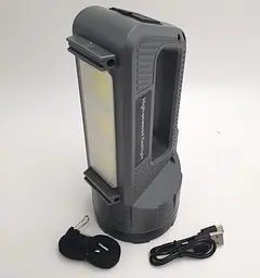 LED Прожектор акумуляторний світлодіодний 4W та 3 COB бічний лампою світильником функція Power Bank 2400mAh ліхтар Panther PT-8877 - мініатюра 3