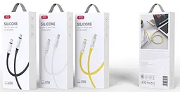 USB Кабель XO NB-Q252B Type-C-Type-C Silicone Rubber 60W 5A 1.0m Білий - мініатюра 2