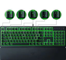 Клавіатура мембранна Ornata V3 X 104key, USB-A, EN/UK, RGB, чорний Razer teh0013857 - мініатюра 8