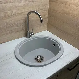 Кухонна мийка Adamant CIRCUM світло-сіра 500x425x180 мм, без крила 50 см - мініатюра 2