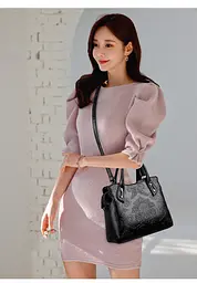 Сумка жіноча Italian Bags Візери 25х30х13,5 см Чорний (id_1433) - мініатюра 2
