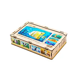 Дитячий дерев'яний пазл Морські жителі 4 в 1 PuzzleOK Puz-57896, 80 елементів - мініатюра 2