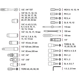 Набір інструментів Intertool ET-8094 94шт [98838] - мініатюра 10