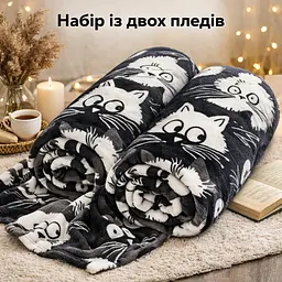 Набір із двох пледів фліс Нічні вартові 150x200 см Love You 8190set2