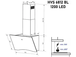 Витяжка Minola HVS 6812 BL 1200 LED - мініатюра 9