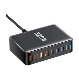 Зарядное устройство для Essager 4xUSB-C + 4xUSB 320W GaN (EZC320W-QJB0G-Z) - миниатюра 5