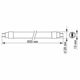 Лампа світлодіодна Videx LED матова T8b 9W 0.6M 6200K (VL-T8b-09066) - мініатюра 3