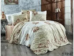 Комплект постільної білизни з компаньйоном (R-T9137) Євро TAG tekstil pbe0036760 - мініатюра 2