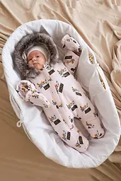 Дитячий зимовий дутий комбінезон для новонароджених Oscar зріст 62 см MagBaby Рожевий - мініатюра 4