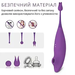 Вакуумний вібратор 3-в-1 I’MCUM Dual Desire з 10 режимами Фіолетовий (IM-ZDB205) - мініатюра 5