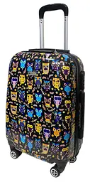 Валіза Worldline Airtex 809 Black Hibou полікарбонат 55×39×20 см S Різнокольорова