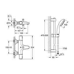 Душовий гарнітур Grohe QuickFix Precision Start Black (UA303907T1) - мініатюра 7