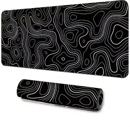 Килимок для миші та клавіатури Topographic / 90×40 см / Black - мініатюра 2
