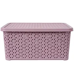 Кошик Diomedea з кришкою 34.5x24.5x15.5 см 10 л пудровий (К13-805)  - мініатюра 2