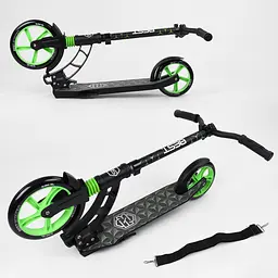 Самокат Best Scooter 85х16х36 см Чорно-зелений 000231515 - мініатюра 3