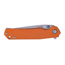 Ніж складаний туристичний Ruike P801-J, (8.6 см) 14C28N/G10 помаранчевий - мініатюра 8